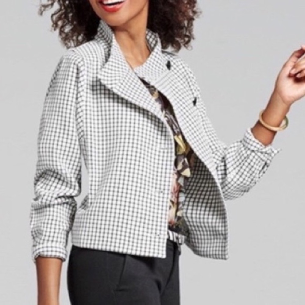 CAbi | WINDOWPANE | OVERSIZED | MOTO |JACKET    H22